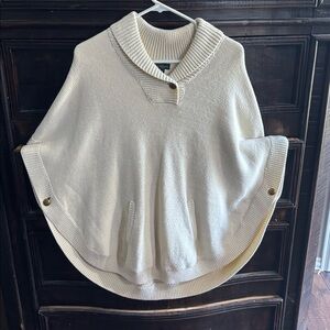 LRL Lauren Ralph Lauren szL Cream Sweater Poncho size XL